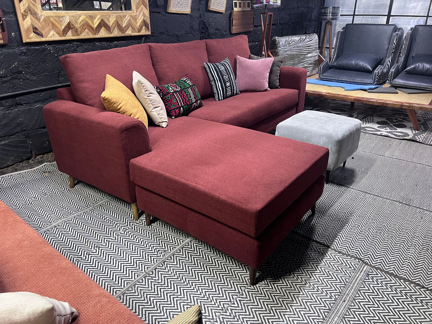 Maroon l-shape sofa for ksh 90,000