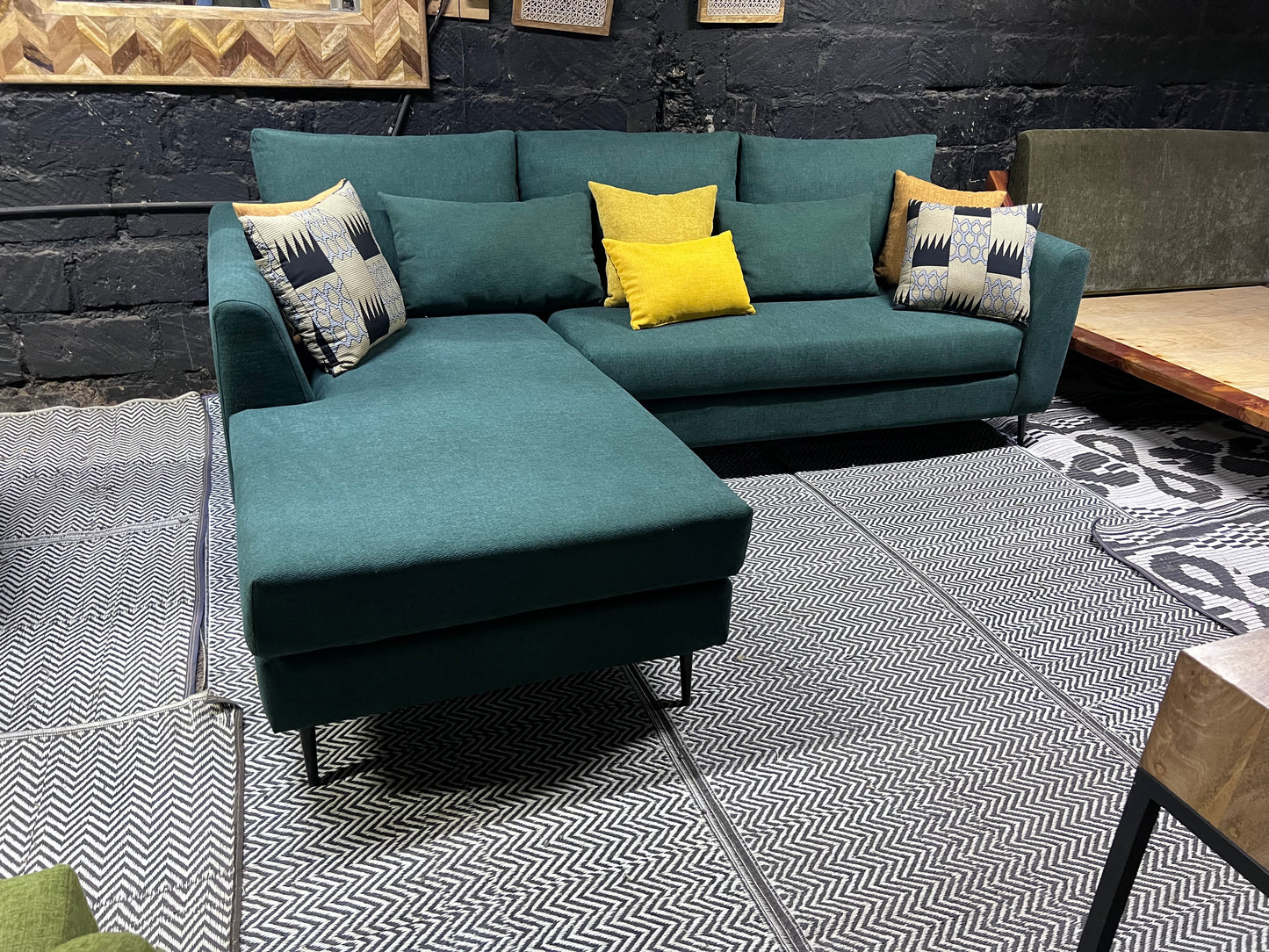 Green l-shape sofa for ksh 90,000