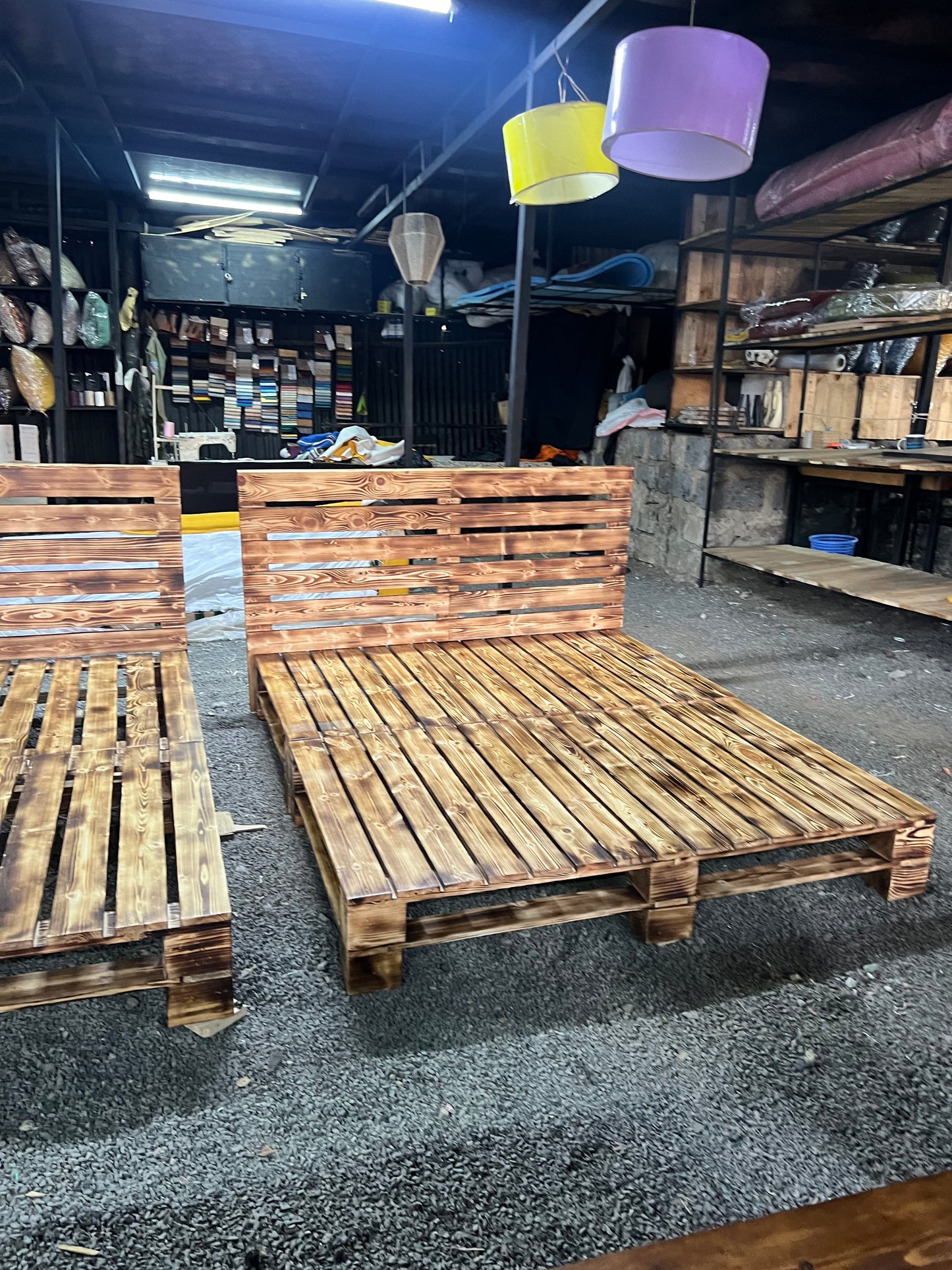 Wooden pallet bed