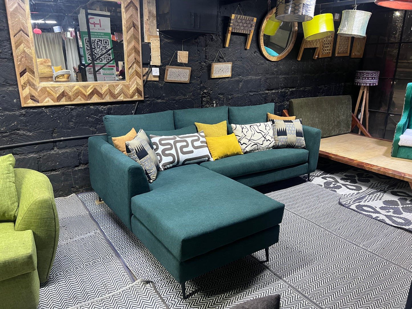 Green l-shape sofa for ksh 90,000