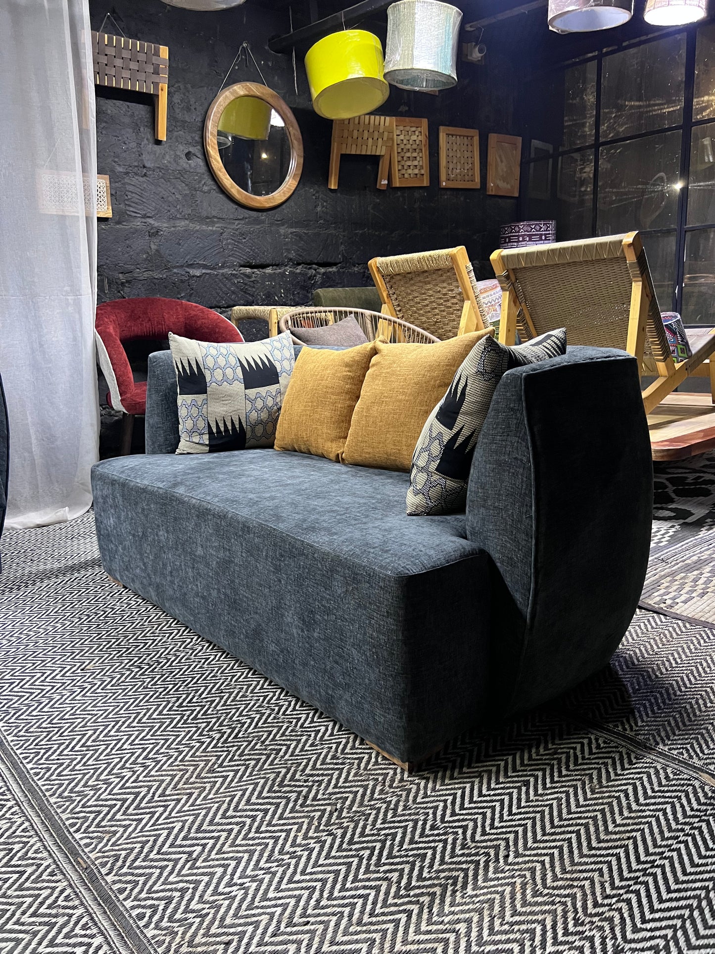 Curved grey 2 seater for ksh 55,000