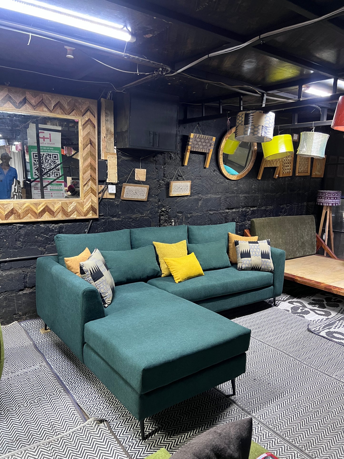 Green l-shape sofa for ksh 90,000