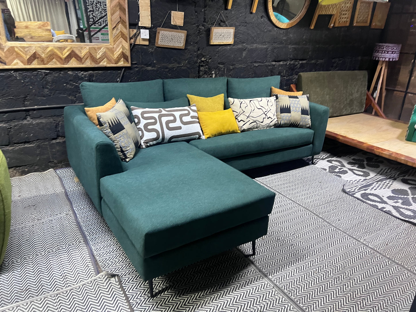 Green l-shape sofa for ksh 90,000