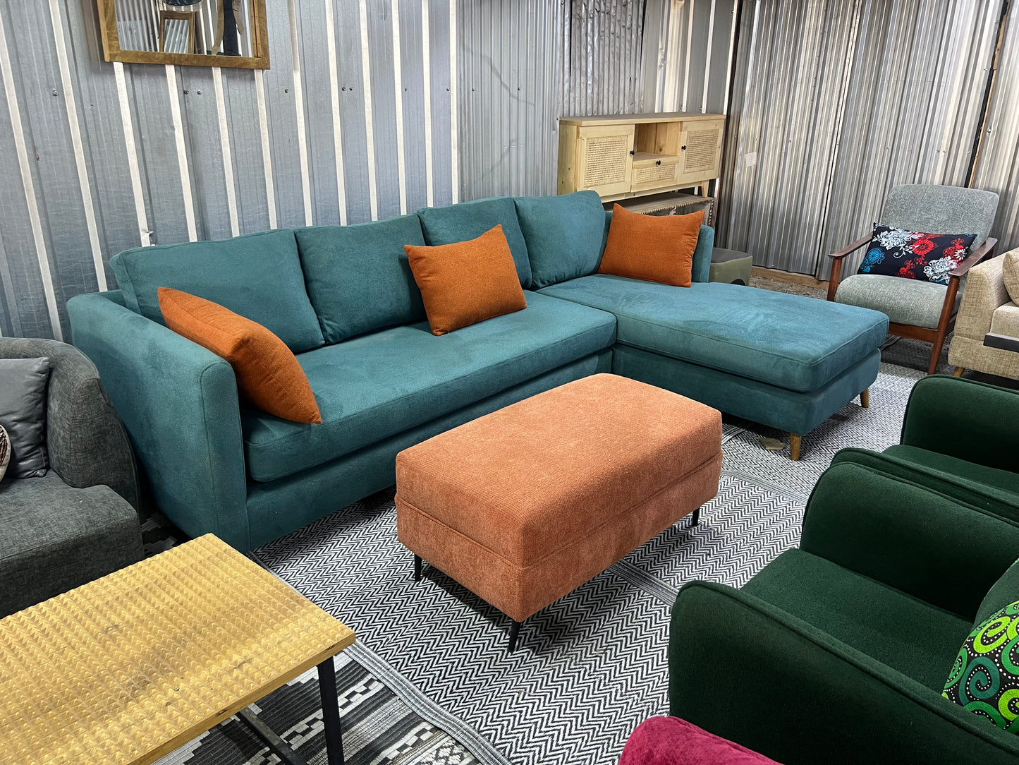 Buy an exquisite comfortable blue L shaped sofa in Nairobi Kenya