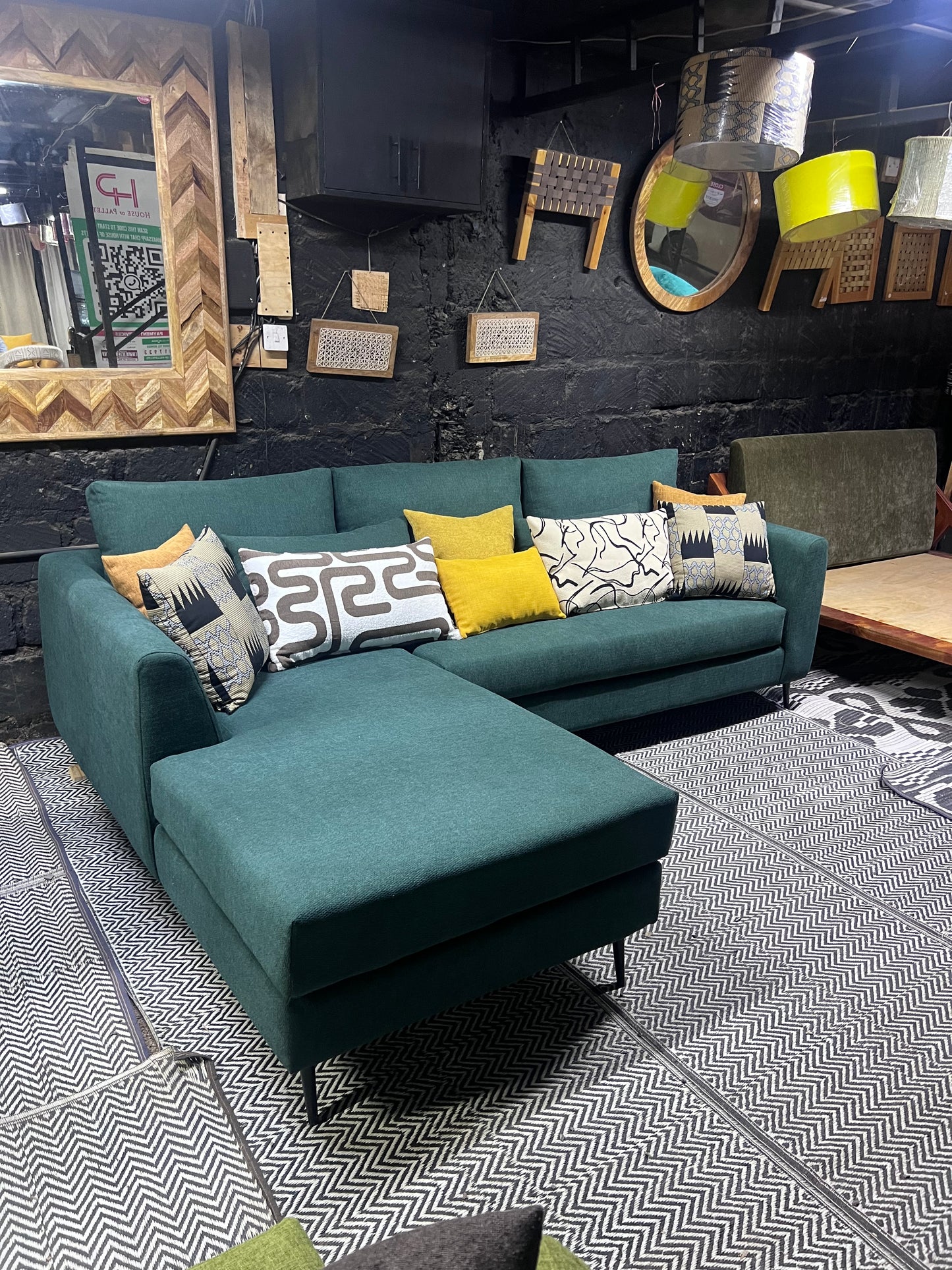 Green l-shape sofa for ksh 90,000