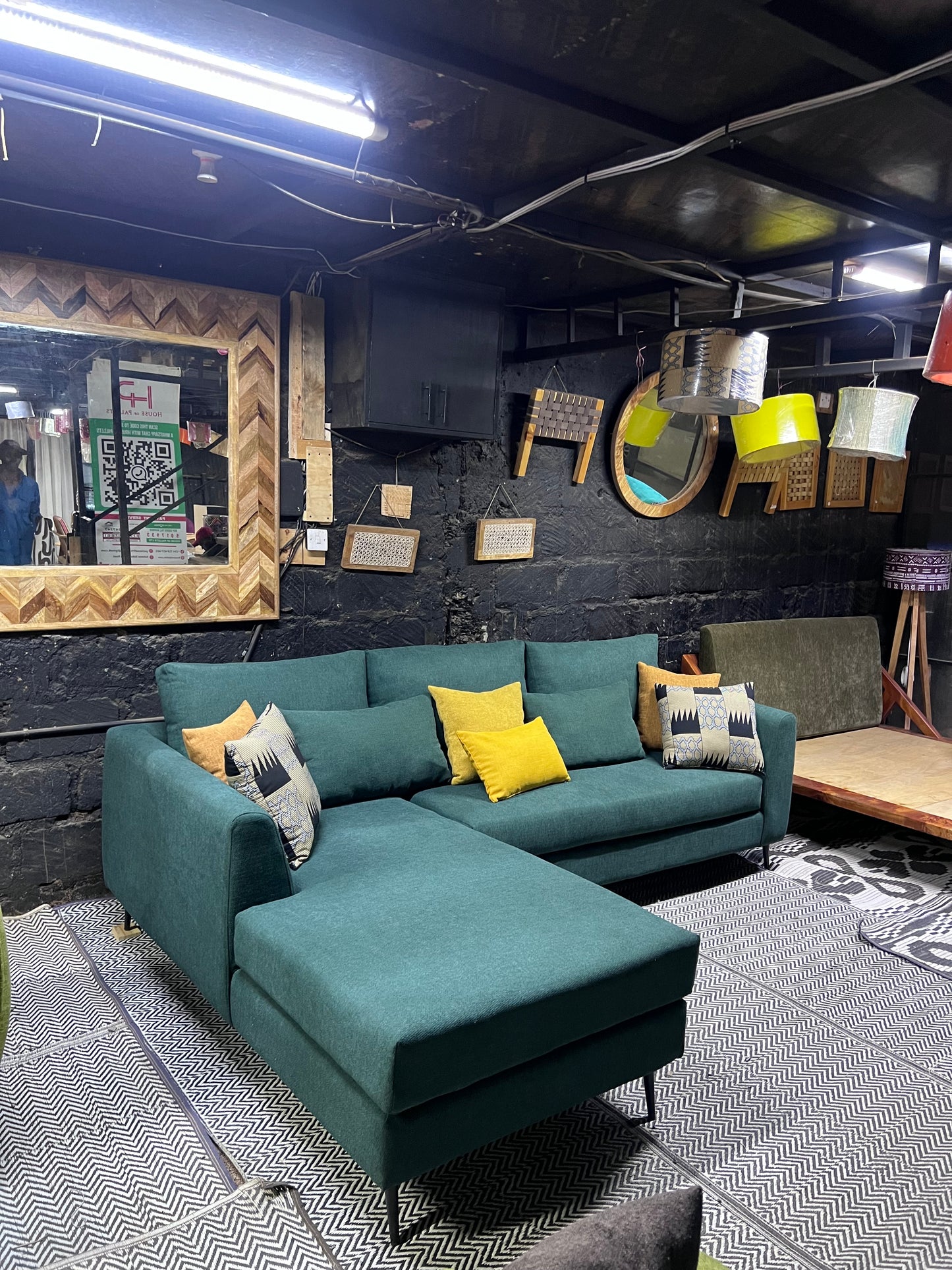 Green l-shape sofa for ksh 90,000