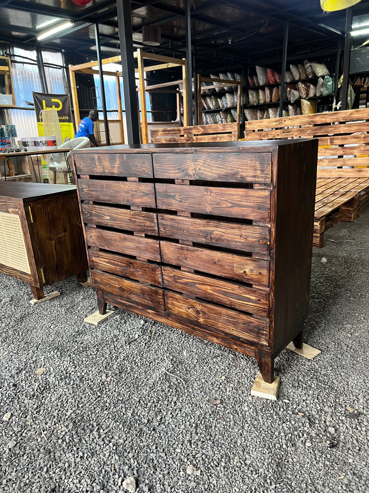 Handcrafted Affordable White pine shoe rack in Nairobi Kenya