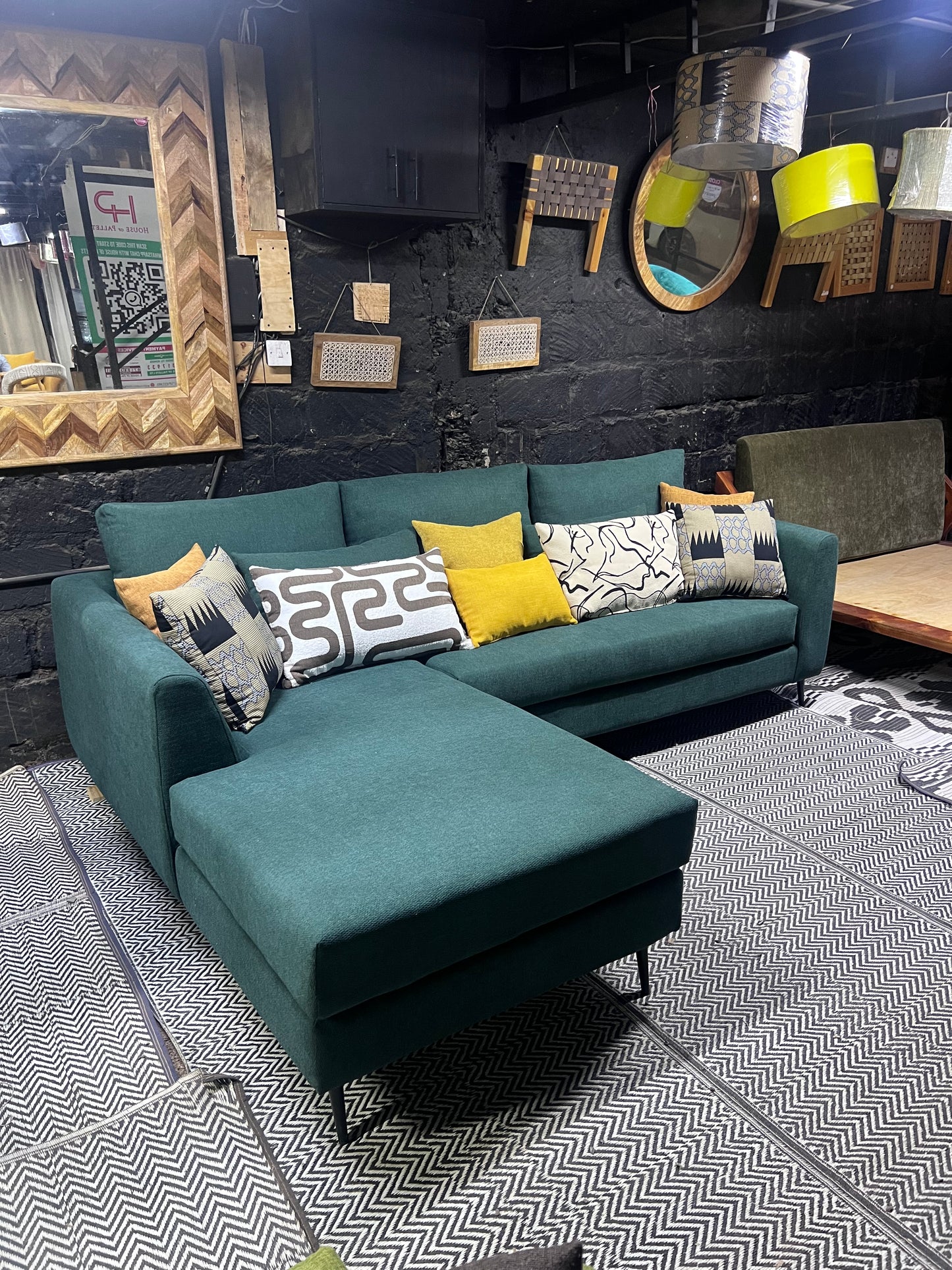 Green l-shape sofa for ksh 90,000