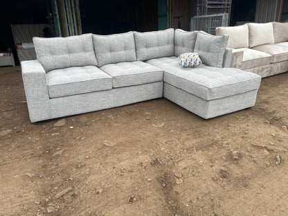 Grey l-shape fabric sofa