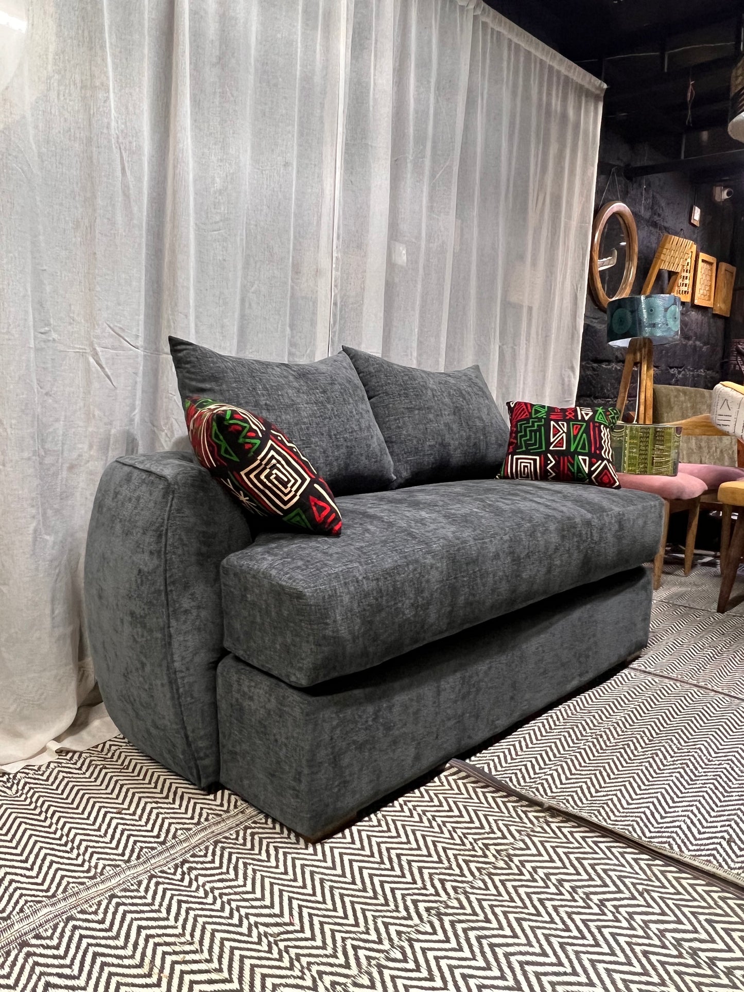 Curved grey 3 seater for ksh 75,000