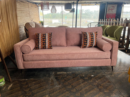 Pink 3 seater sofa