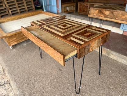 Mango wood pattern home office desk with a mix of mahogany wood