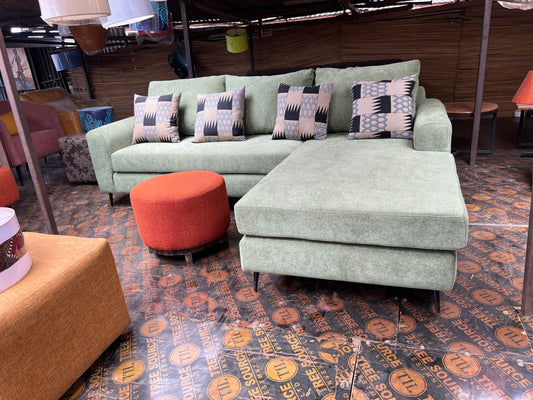 Green l-shape sofa for ksh 90,000