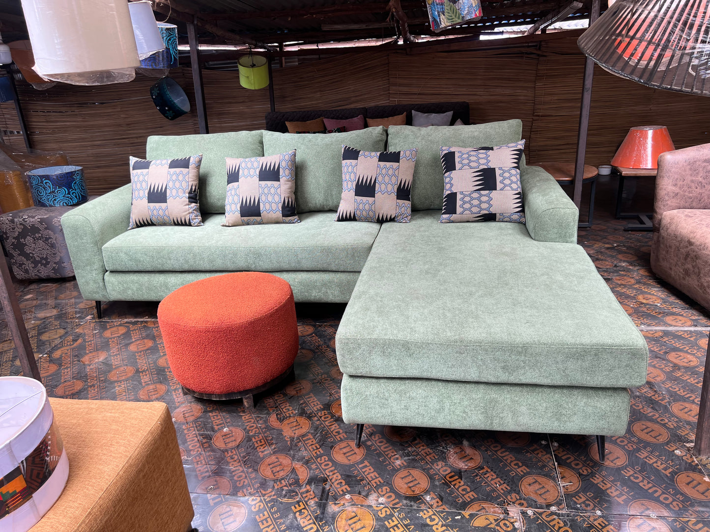 Green l-shape sofa for ksh 90,000