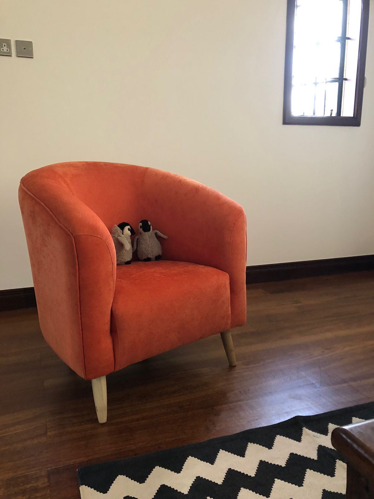 Orange accent chair