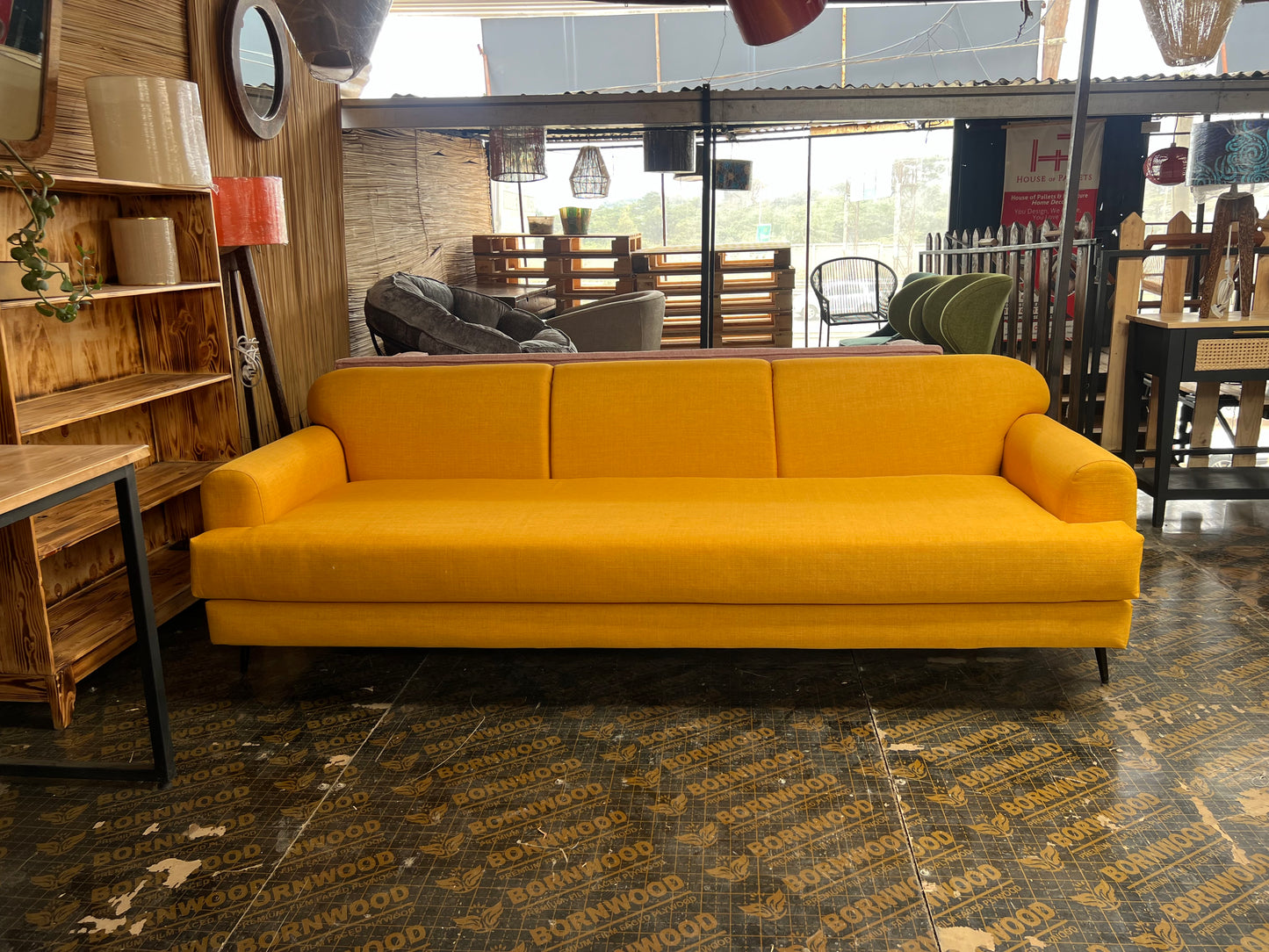 Mustard yellow 3 seater