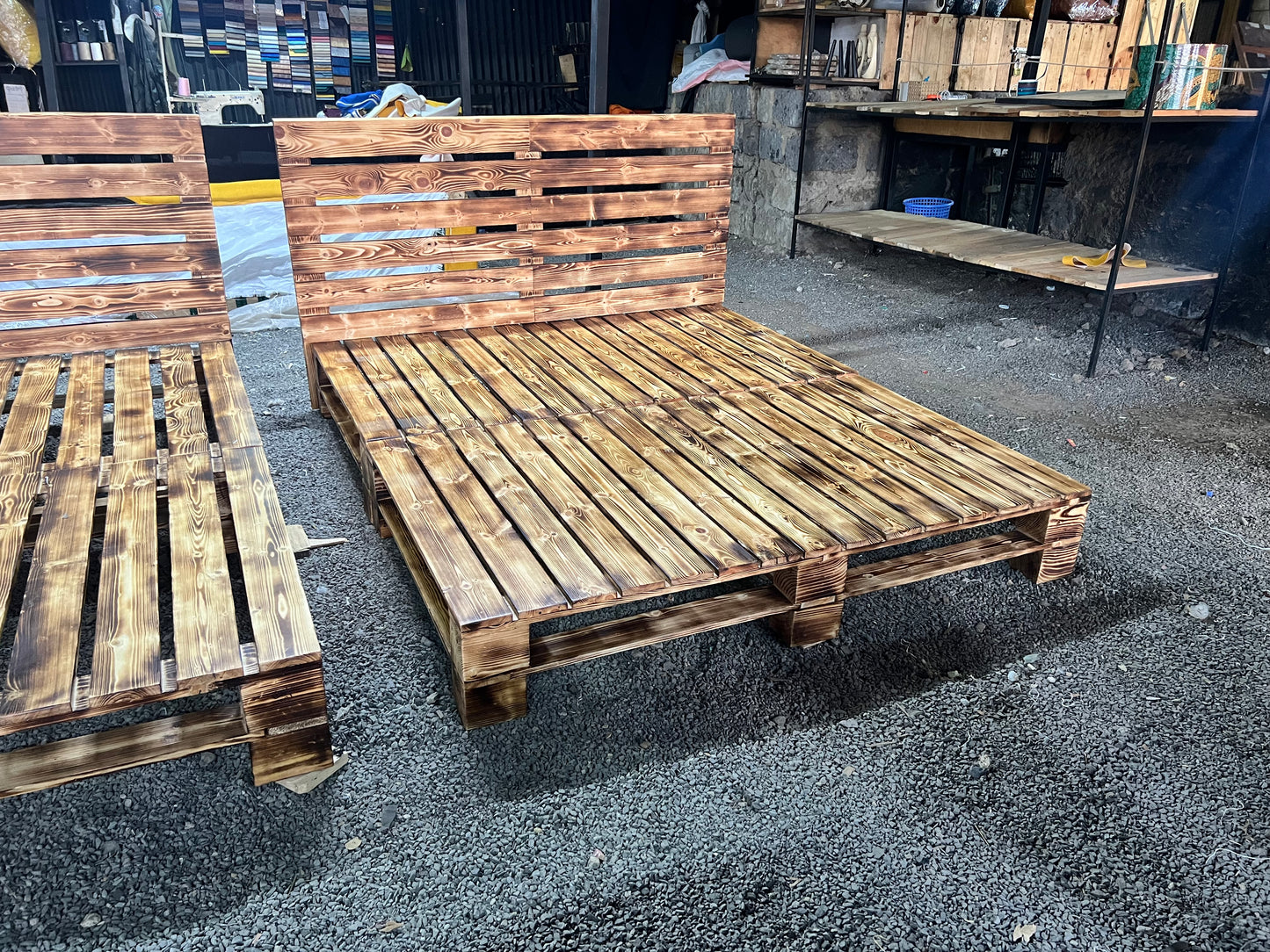 Wooden pallet bed