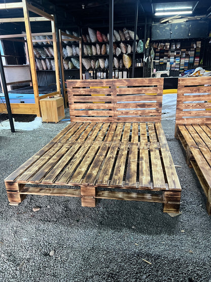 Wooden pallet bed