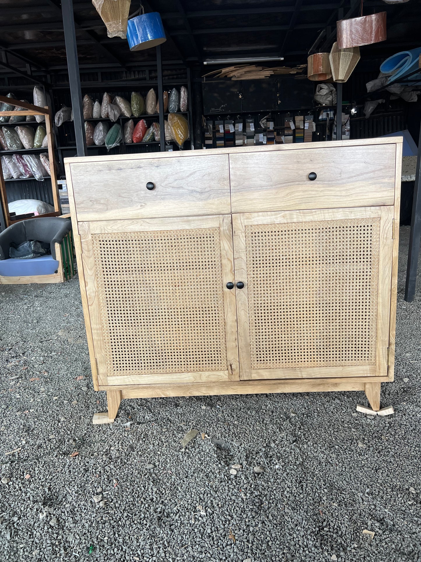 Meru oak rattan cabinet for ksh 80,000