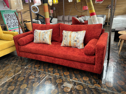 Burnt orange 3 seater sofa