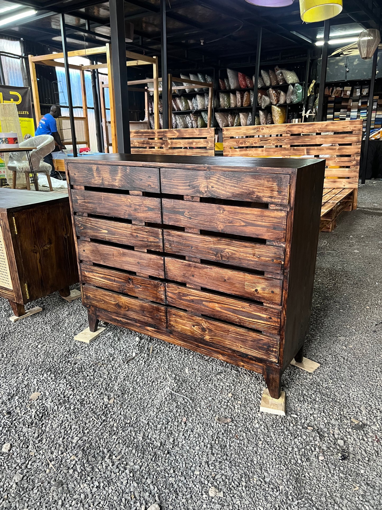 White pine shoe rack