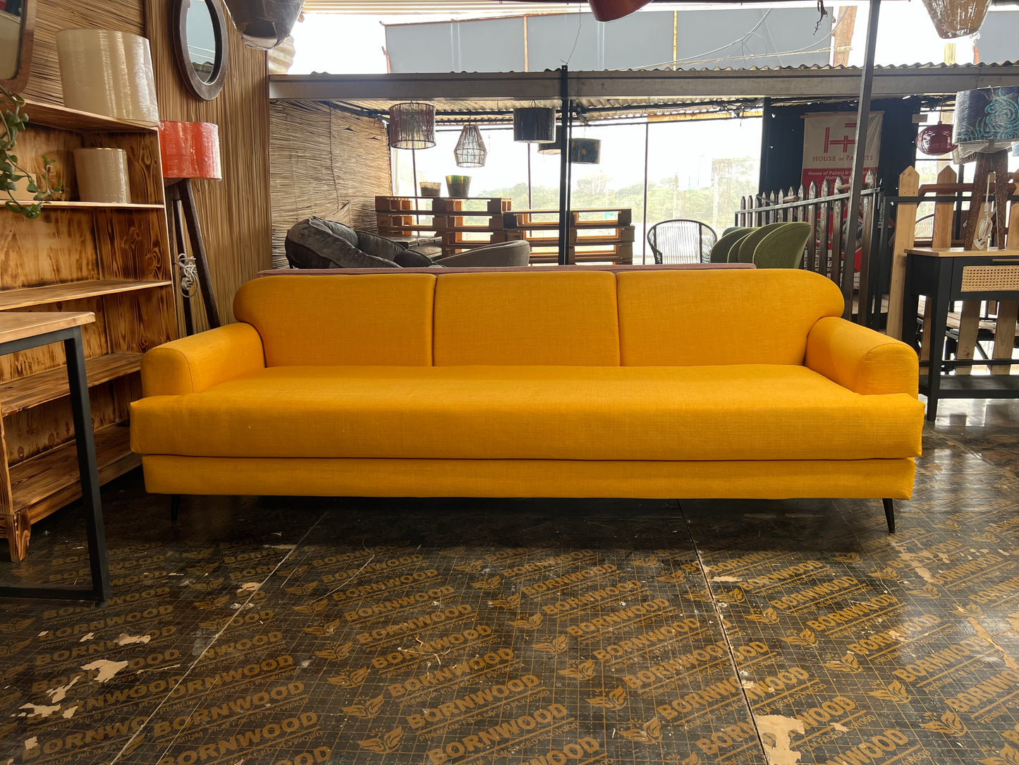 Mustard yellow 3 seater