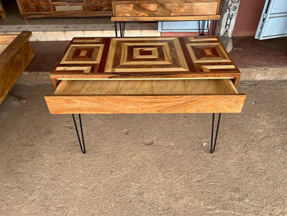 Mango wood pattern home office desk with a mix of mahogany wood