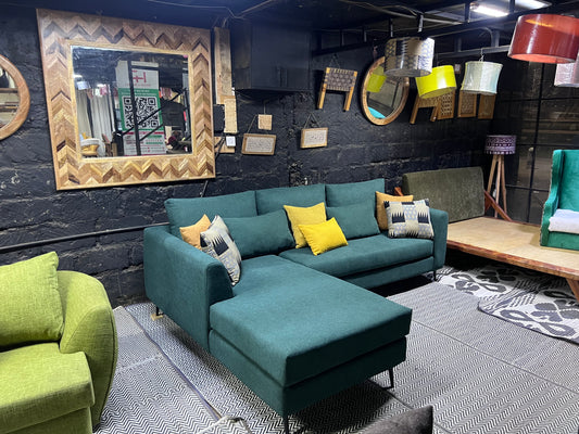 Green l-shape sofa for ksh 90,000