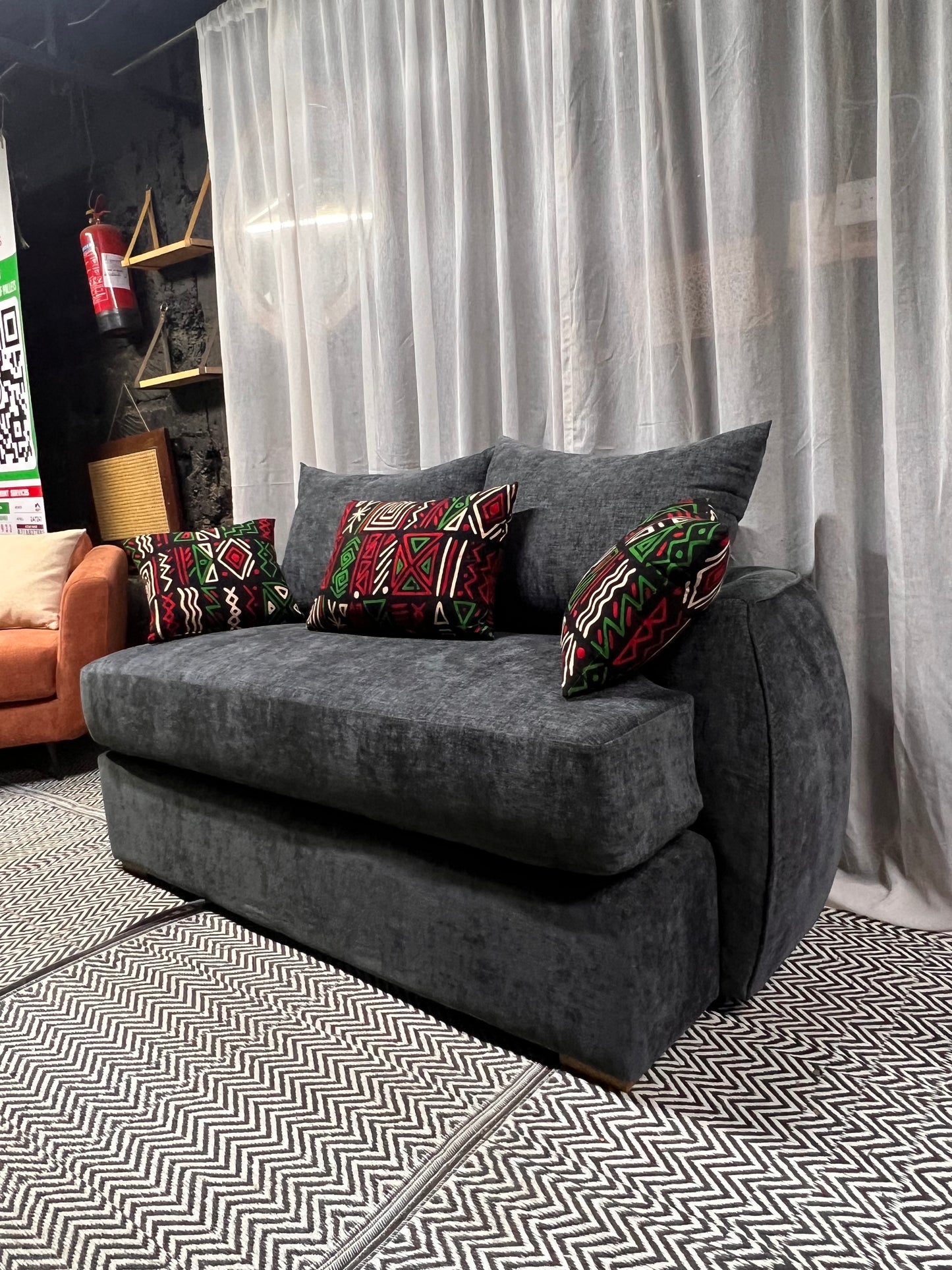 Curved grey 3 seater for ksh 75,000