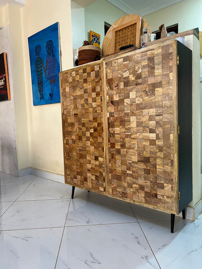 Mango wood cabinet with mdf board