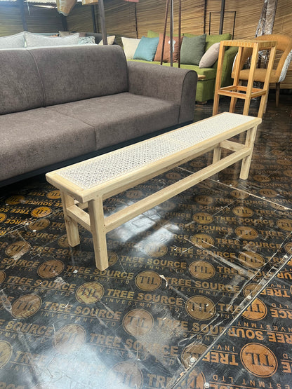 Meru oak hand-woven swahili lamu bench