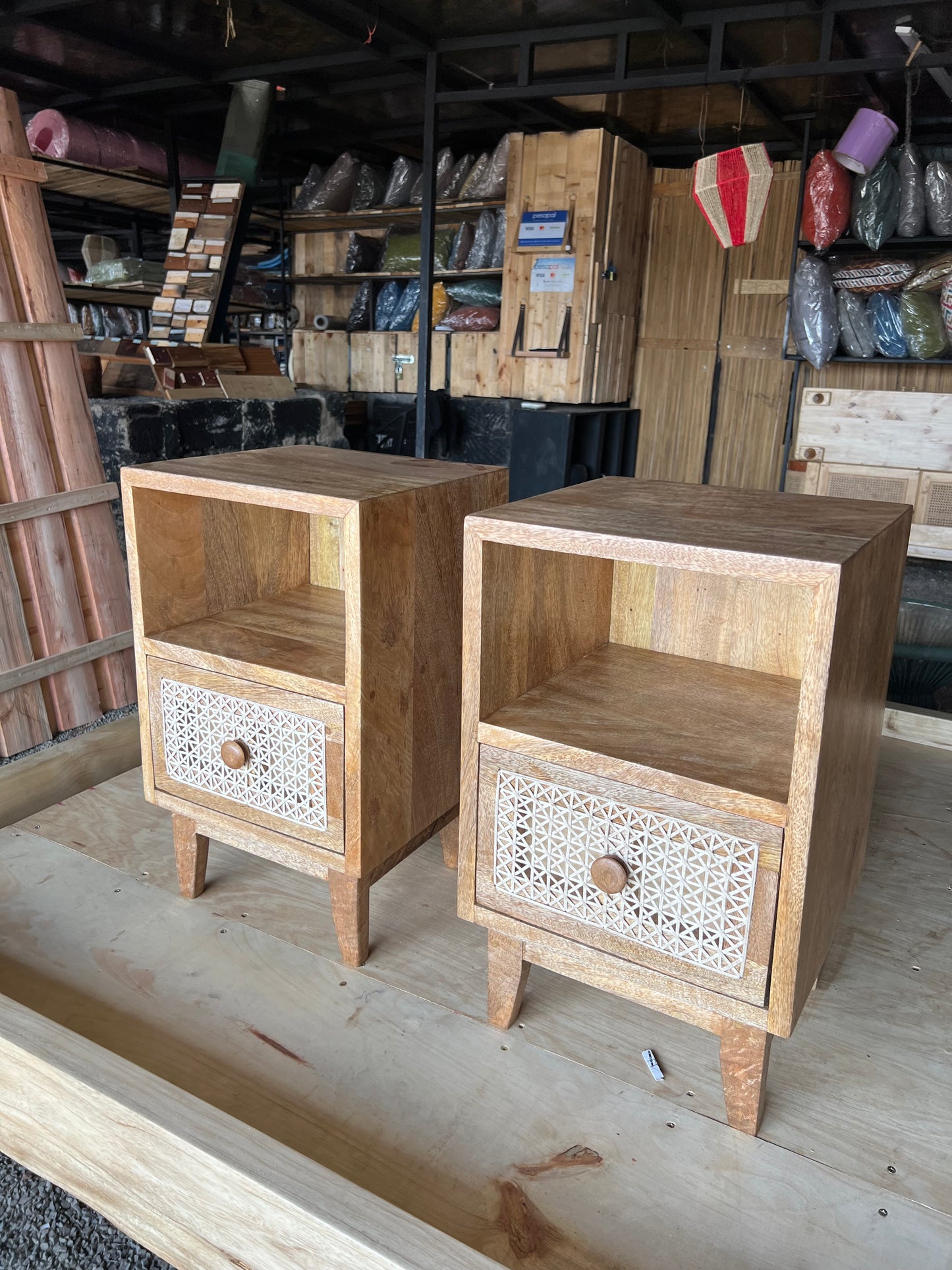 Mango wood swahili side beds