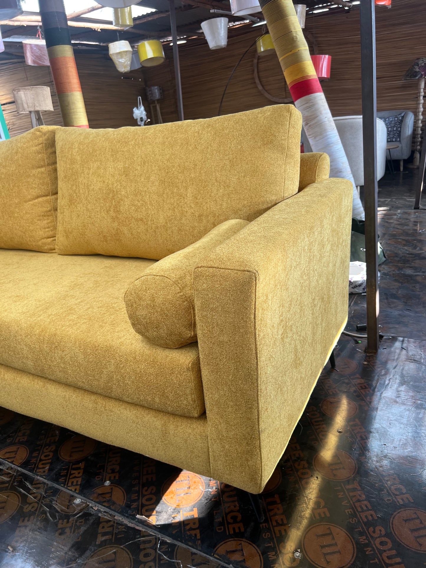 Yellow 3 seater sofa