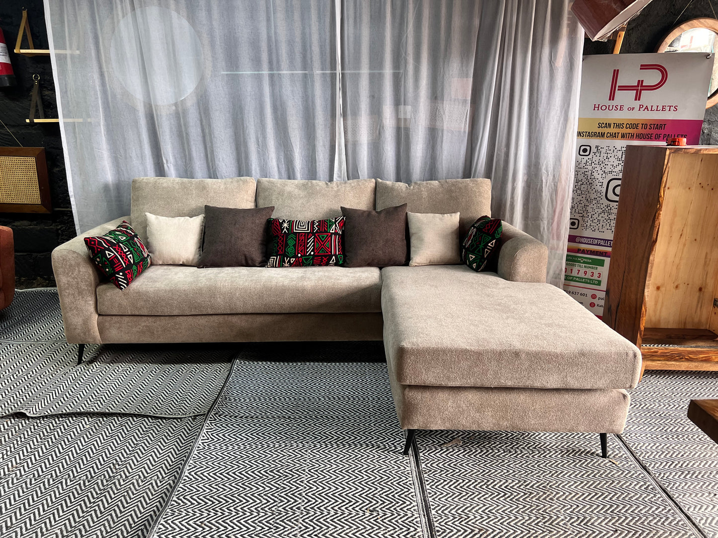 Light grey l-shape for ksh 90,000.
