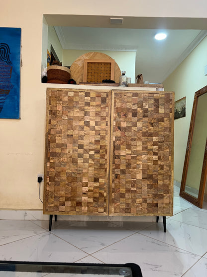 Mango wood cabinet with mdf board