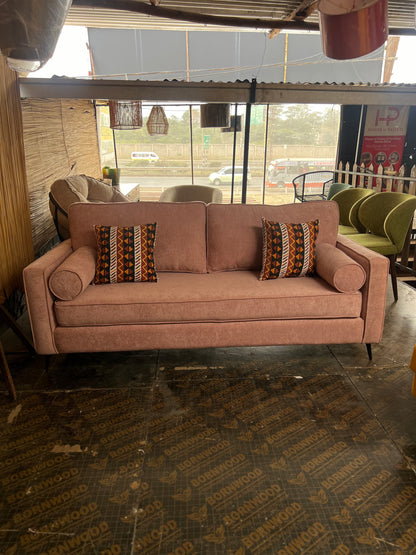 Pink 3 seater sofa