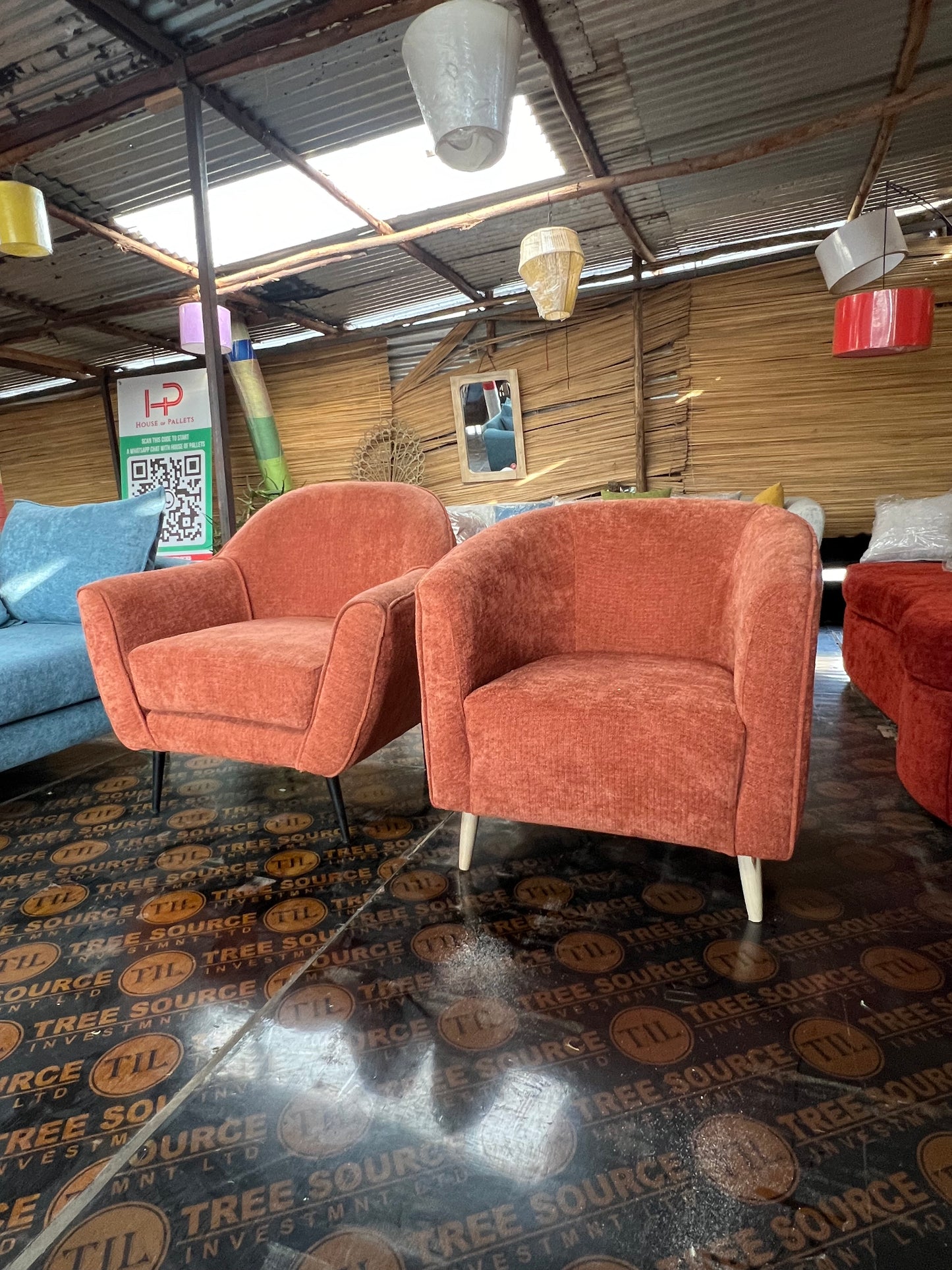 Burnt orange accent chairs for ksh 28,000 each