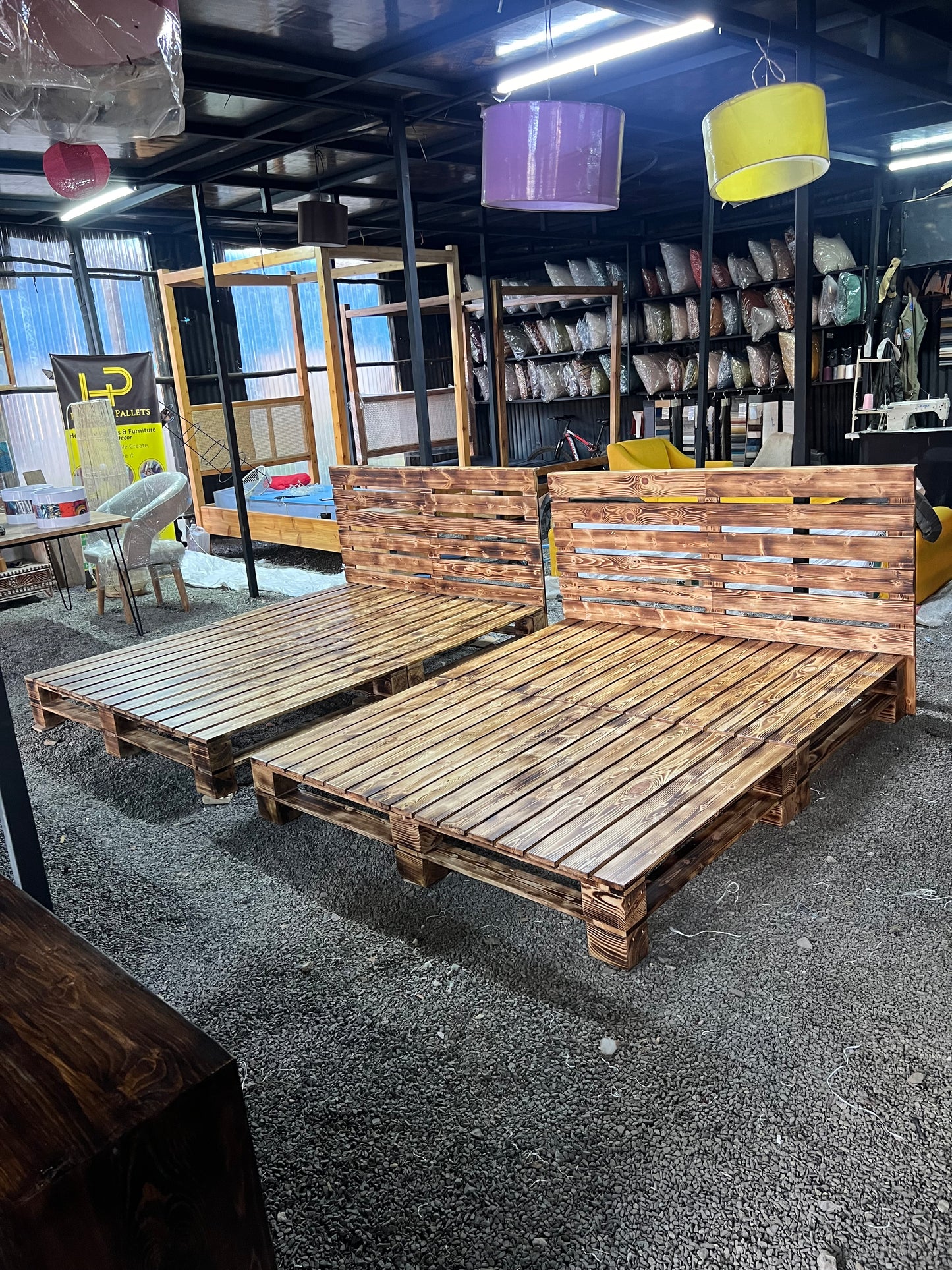 Wooden pallet bed