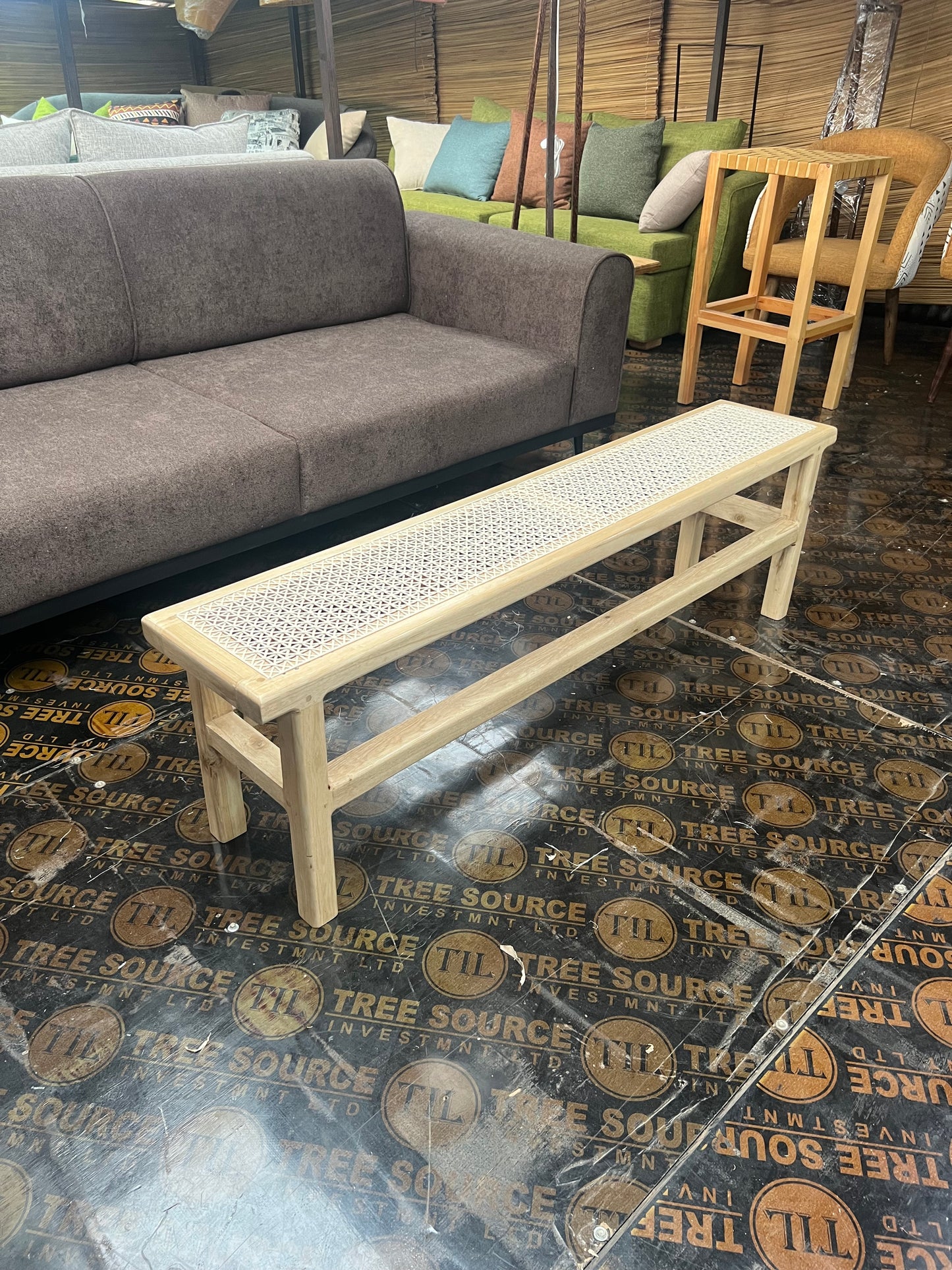 Meru oak hand-woven swahili lamu bench