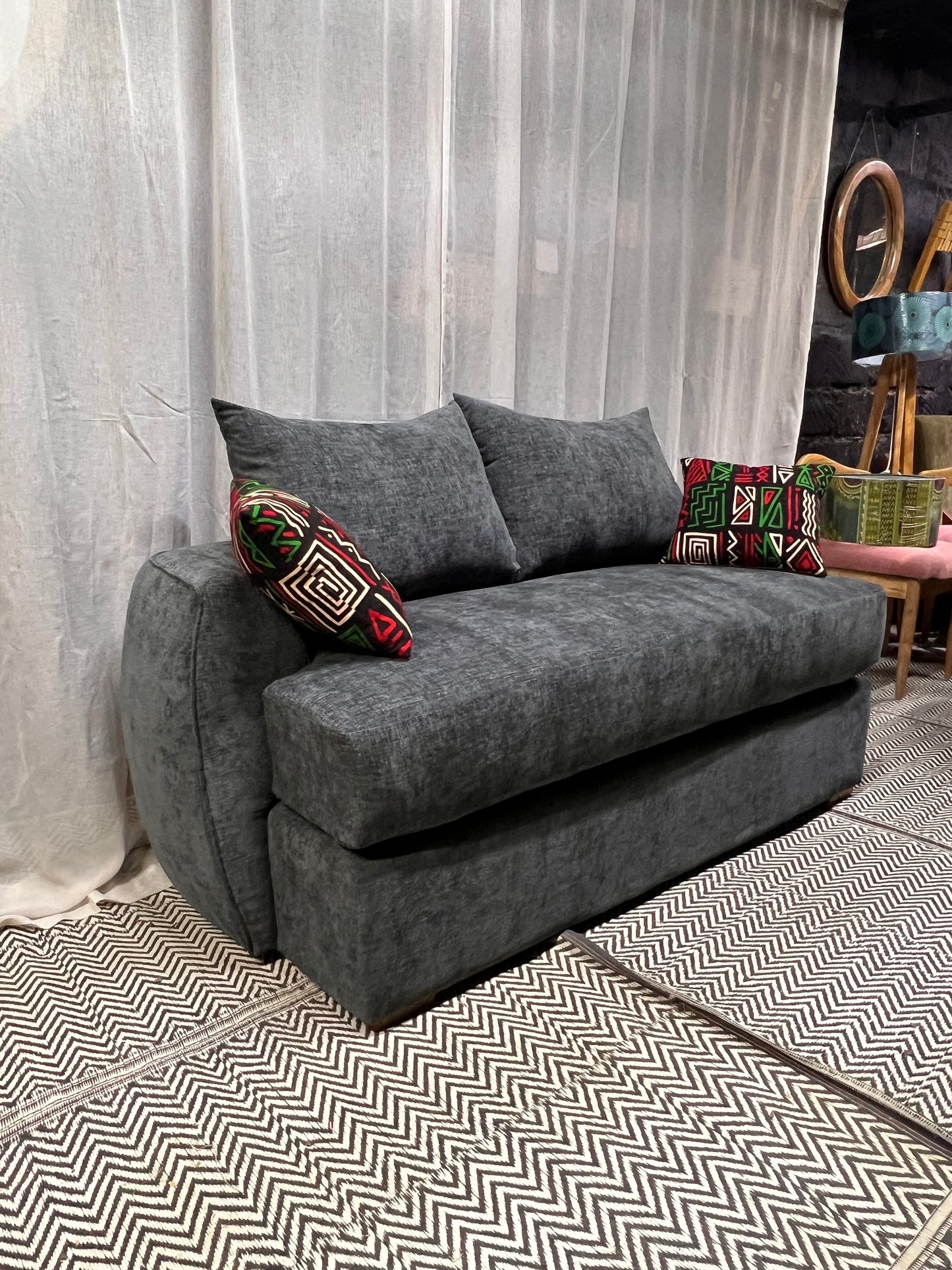 Curved grey 3 seater for ksh 75,000