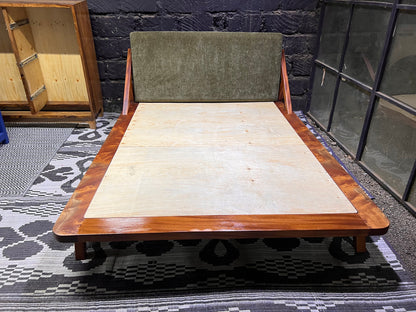 Mahogany upholstered bed with green headboard for ksh 90,000