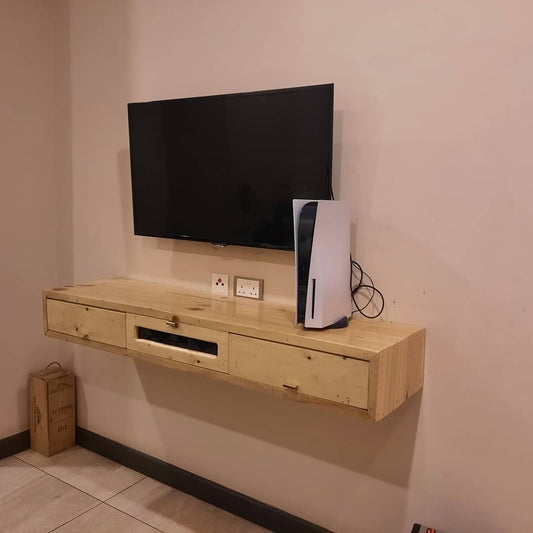 White Pine Floating TV Stand