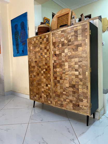 Mango wood cabinet with mdf board