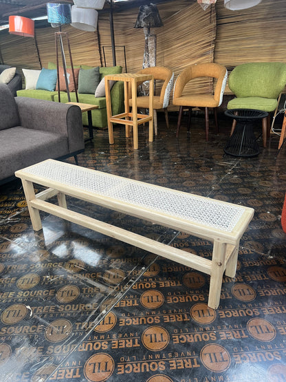 Meru oak hand-woven swahili lamu bench