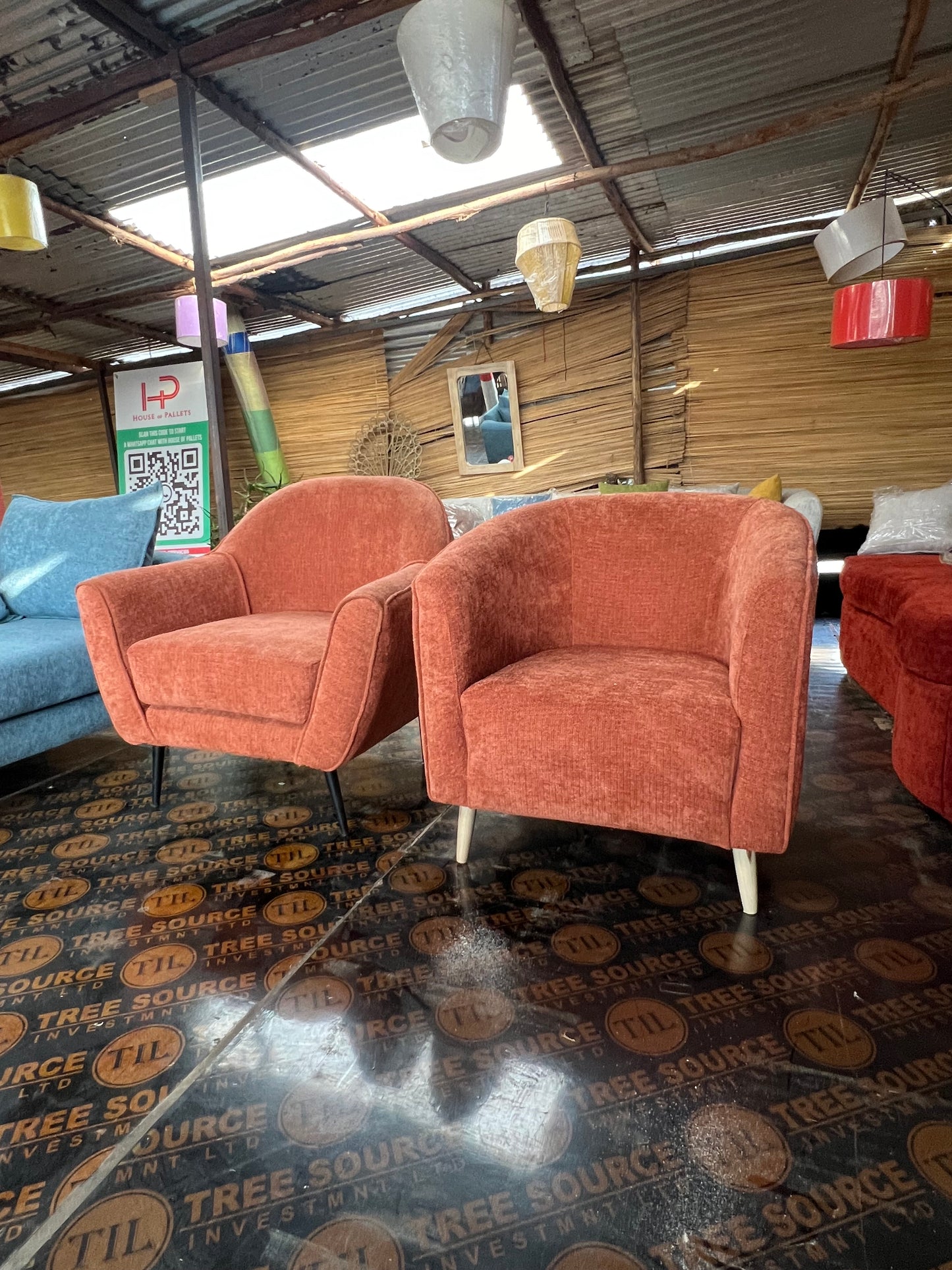 Burnt orange accent chairs for ksh 28,000 each