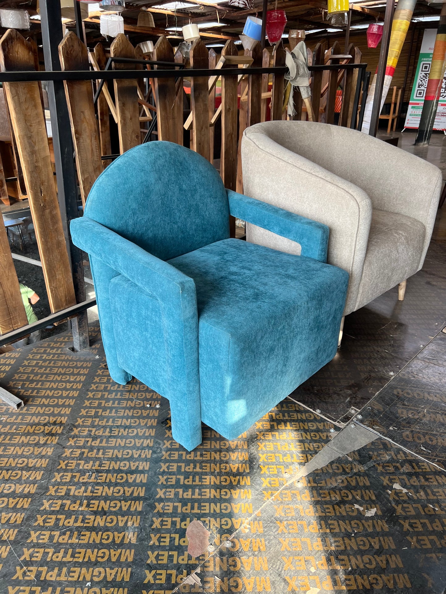 Blue accent chair