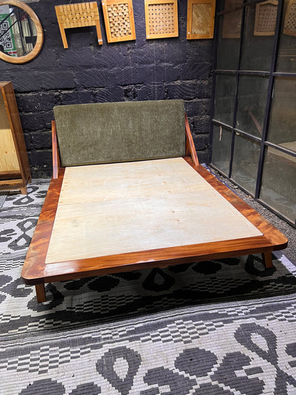 Mahogany upholstered bed with green headboard for ksh 90,000