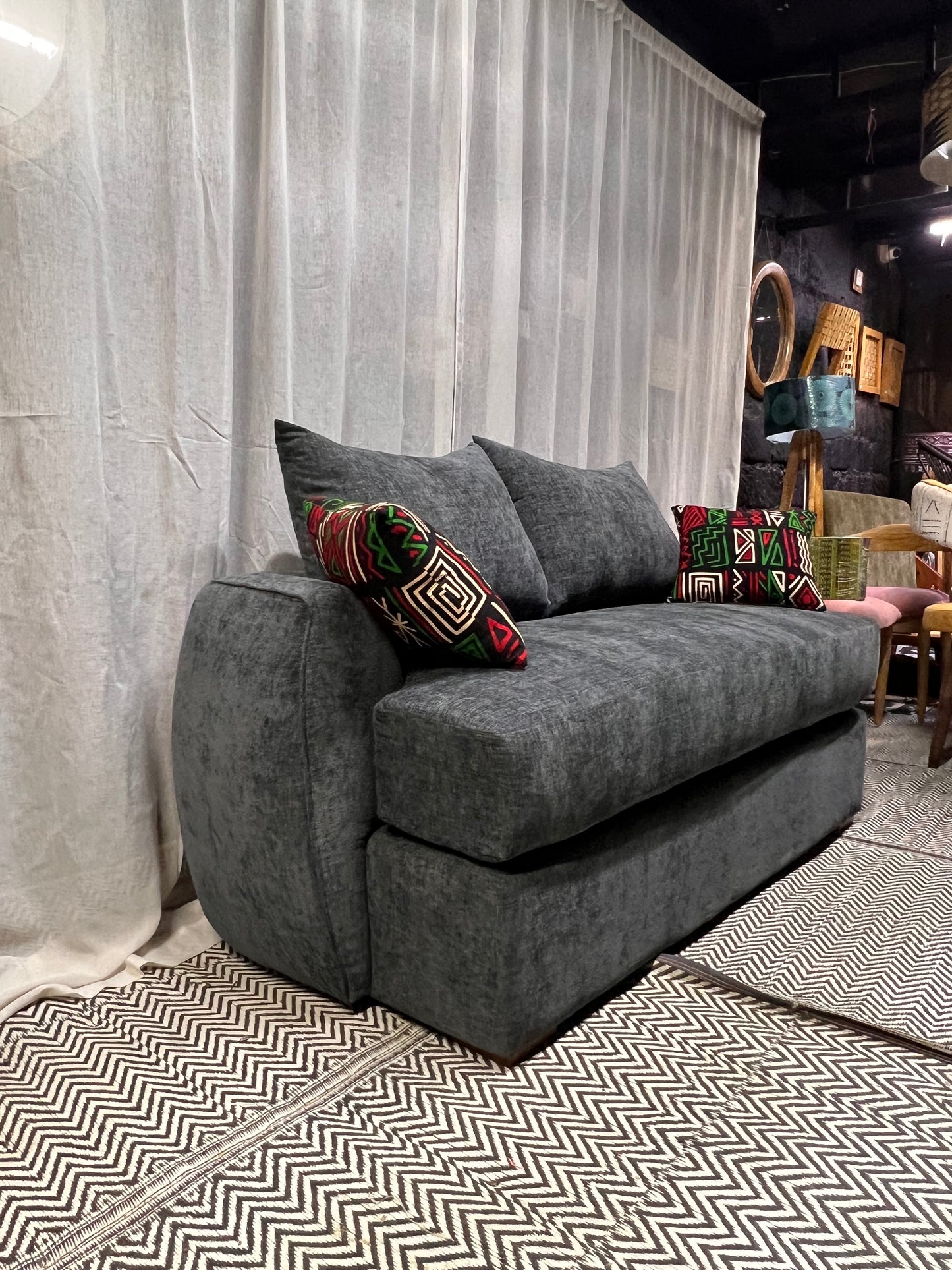 Curved grey 3 seater for ksh 75,000