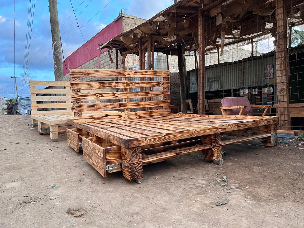 Pallet Bed with Drawers