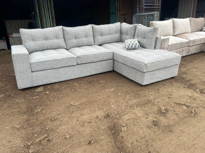 Grey l-shape fabric sofa